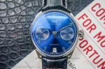 DM Factory Swiss IWC Portugieser 7 Day Automatic Black Leather Strap Blue Dial 42 MM Watch